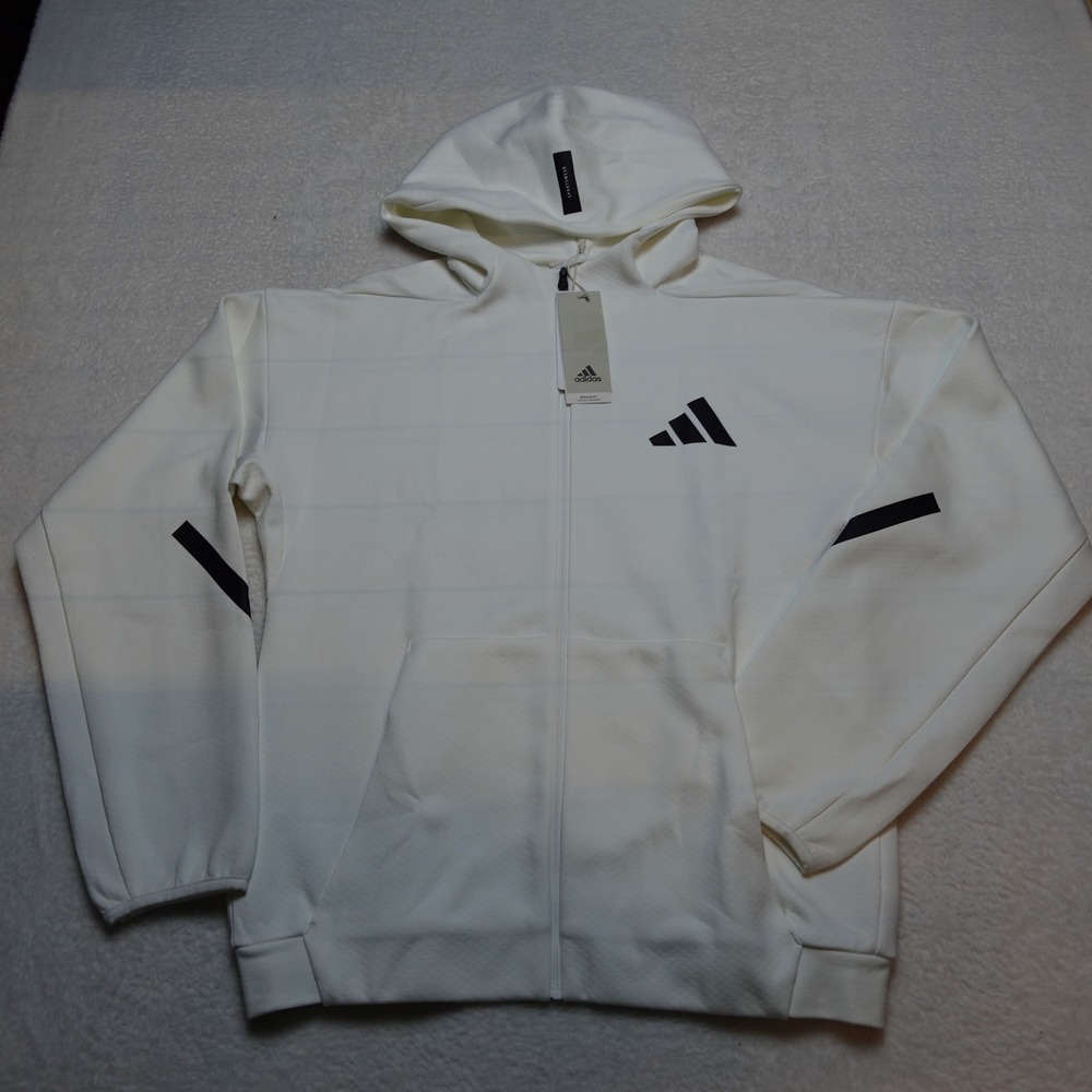Adidas Z.N.E. Full-Zip Track Top Kids XL White Black JJ4147 Hoodie